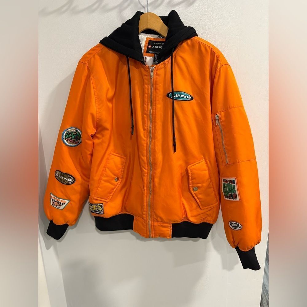 Airwalk Orange Bomber Jacket with Black Details